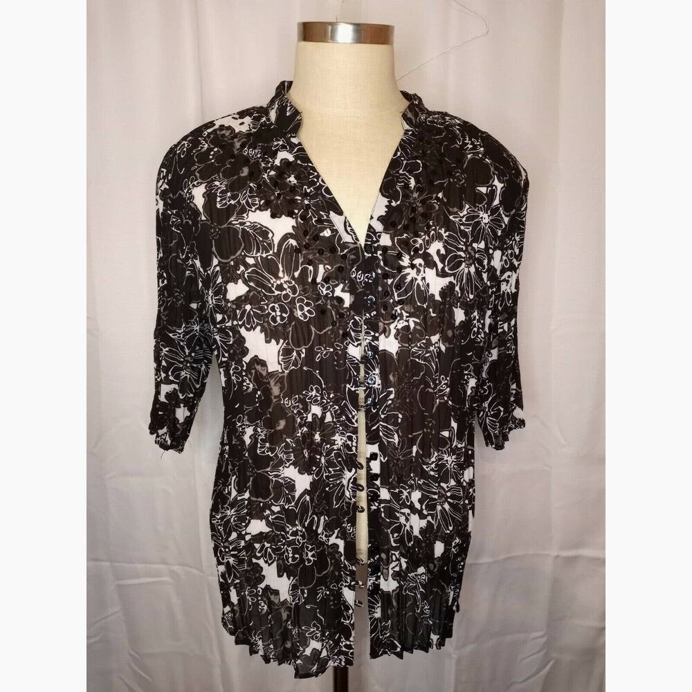 Lane Bryant 14/16 Sheer Floral Blouse